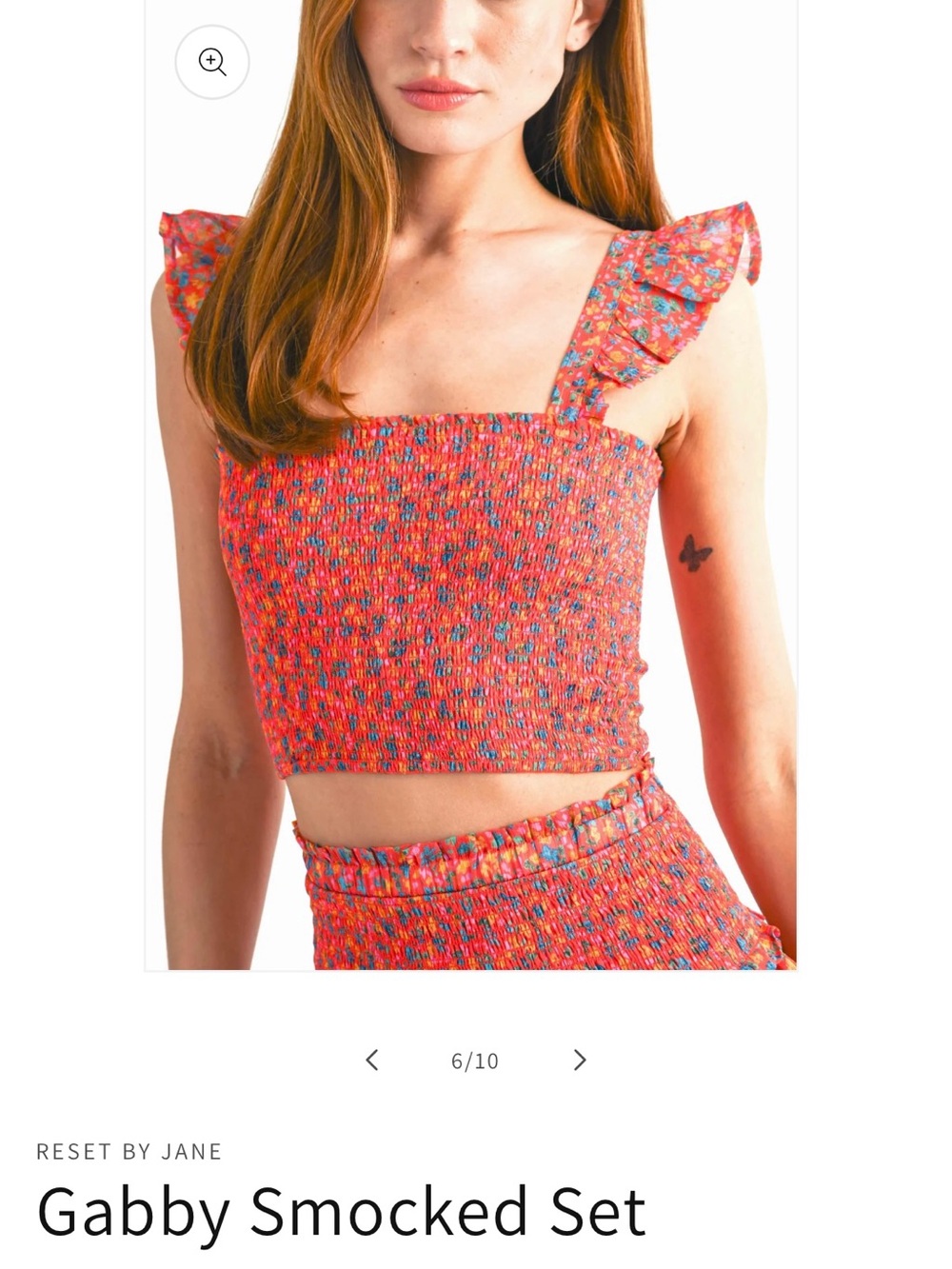 *NEW* Reset By Jane Boutique Smocked Crop Top